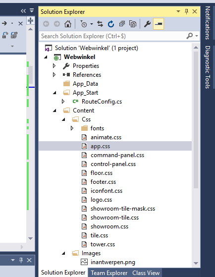 Mikmak Visual Studio project Css en Images map